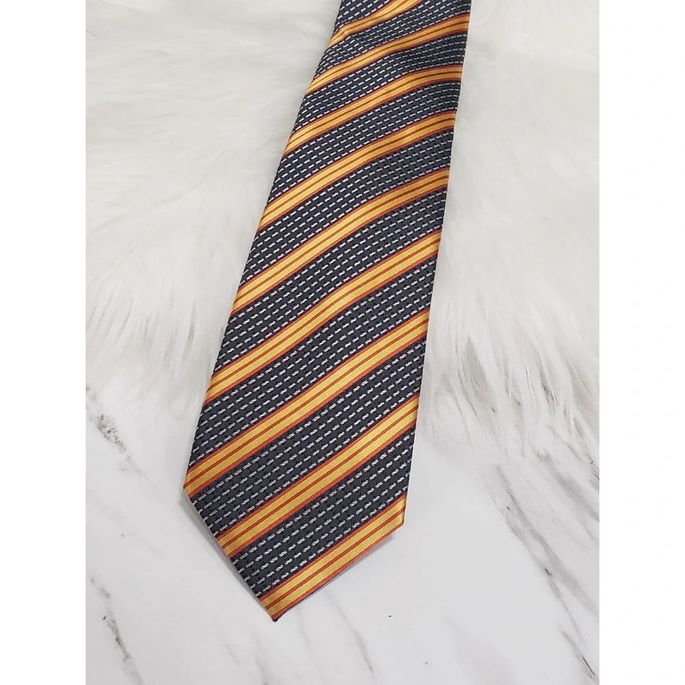 COOGI NECKTIE tie striped orange‎ gray red orange